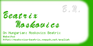 beatrix moskovics business card